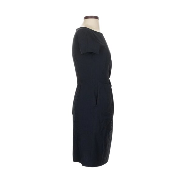 $335 THEORY Balbina Drapey Wool-Blend Dress with Ruching Detail. Size 2. - Picture 3 of 8